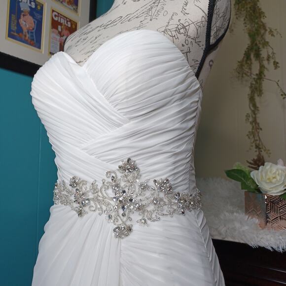 Symphony Of Venus Corset Wedding Gown Beaded Detail Waist Bridal Dress - Picture 5 of 12